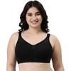 Enamor A112 Smooth Super Lift Classic Full Support Bra - Stretch Cotton, Non-Padded, Wirefree & Full Coverage Black
