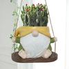 Swing Gnome Planter Resin Cute Plant Succulent Pots Creative Dwarf Flower Container for Indoor Outdoor Plant
