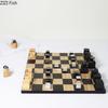 Natural Wood Chess Games Geometry Crafts Wood Chessboard Chess Pieces Geometric Artwork Ornaments Modern Casual Chess Games