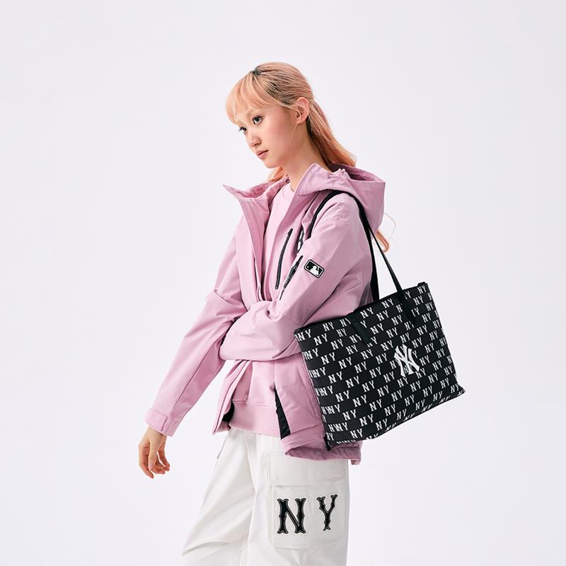 MLB New York Yankees Monogram Polyester Laptop Bag Students Unisex Black Casual 3AORM015N-50BKS