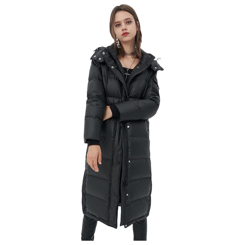 Jinyujie Women's Winter Hooded Thickened Long Down Puffer Jacket