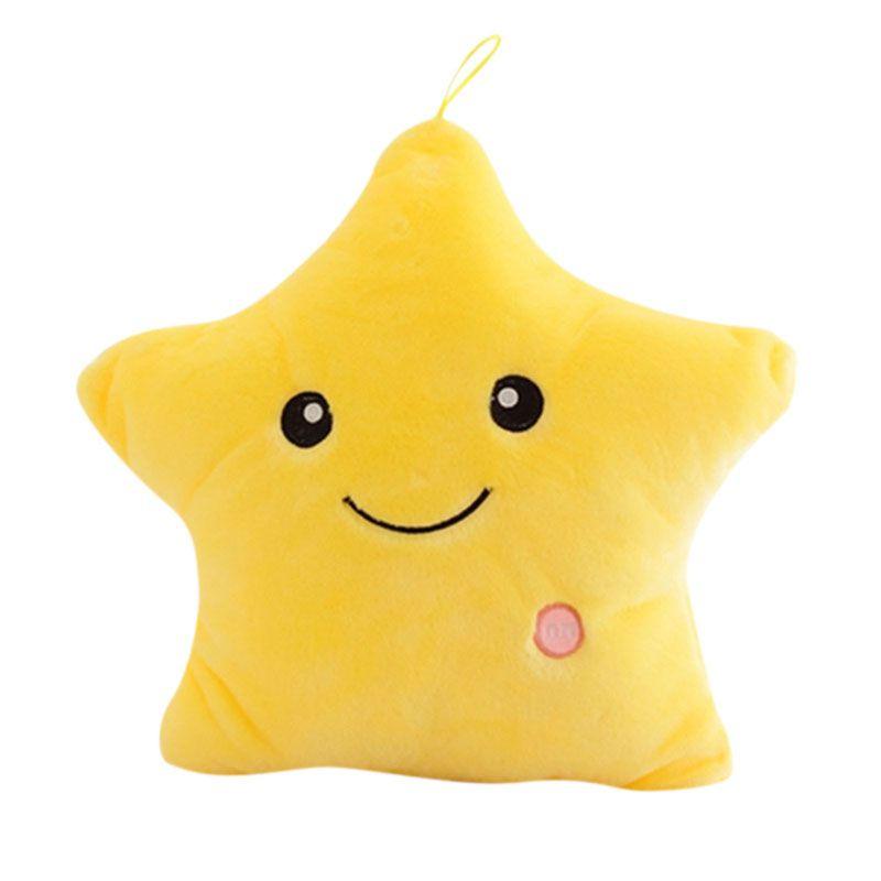 Luminous Glowing Led Colorful Stars Cushion Plush Toy Pillow For Kids' Rooms