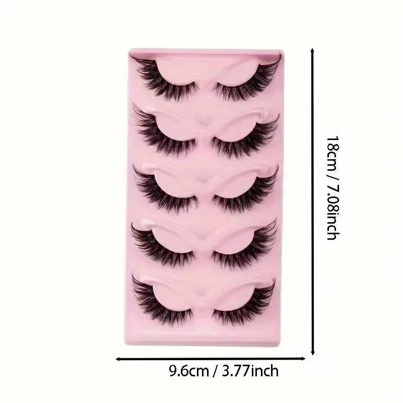 Makeup 5 Pairs Cat Eye Lashes Faux Eyelashes  Eye Elongated False Eyelashes