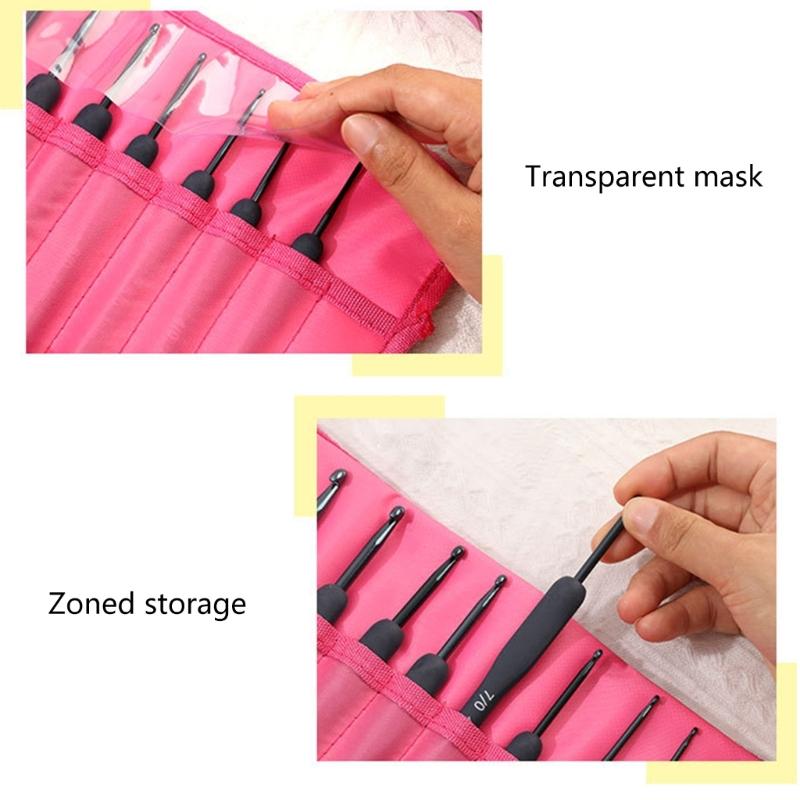 9Pcs Ergonomic Crochet Hook With Storage Case and Scissors 2.0mm-6.0mm Aluminum Crochet Needle For Beginner Knitting