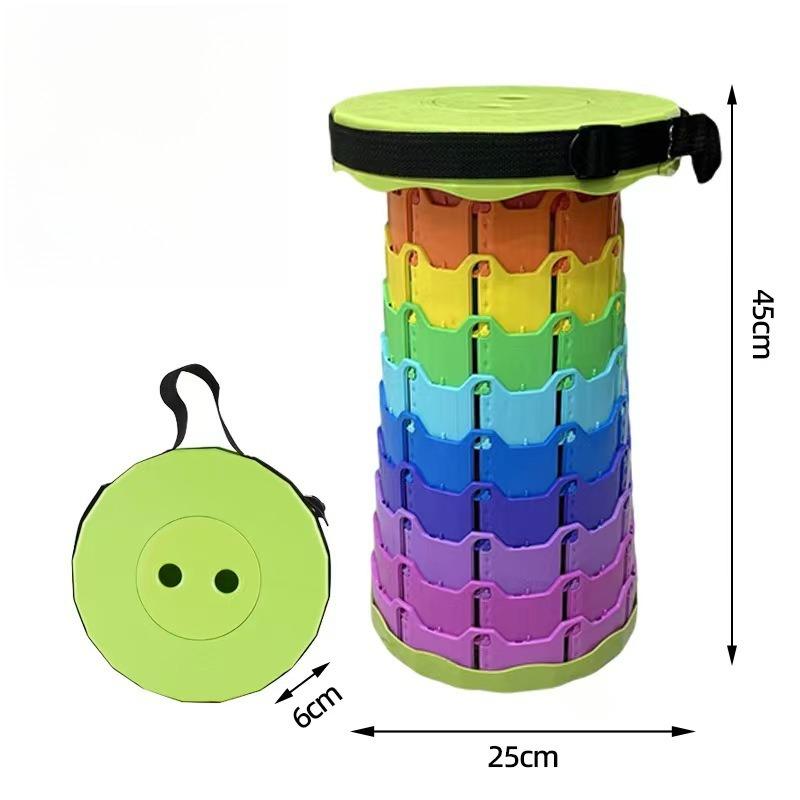Verdickter verstärkter Klapphocker Outdoor Reise tragbare Hocker Multifunktionaler robuster Teleskop-Hocker verstellbare Höhe Camping Angelstuhl