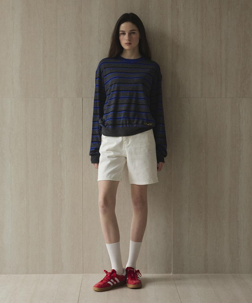 Seutyudioaenpaleukeu Multi Striped Knit_Grey