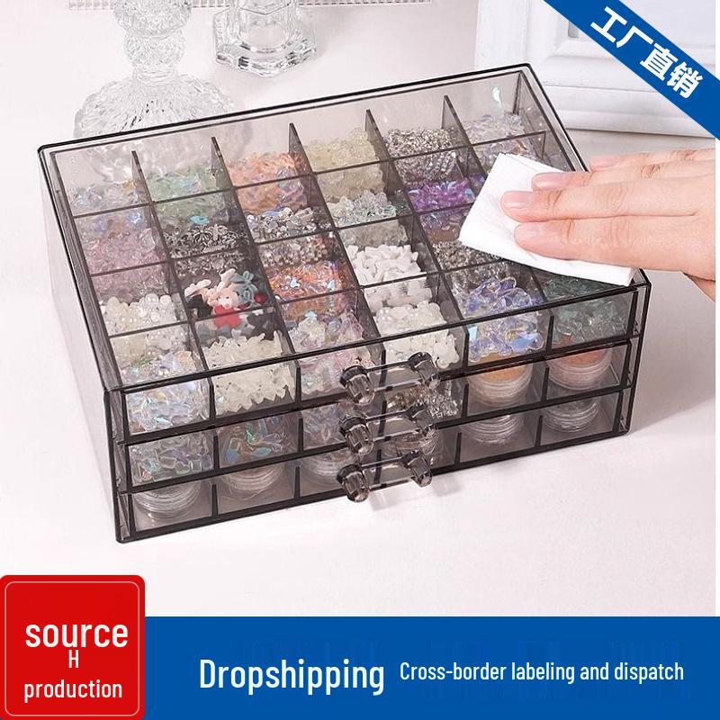 Acrylic Multi-Layer Jewelry & Nail Art Storage Box with Drawers