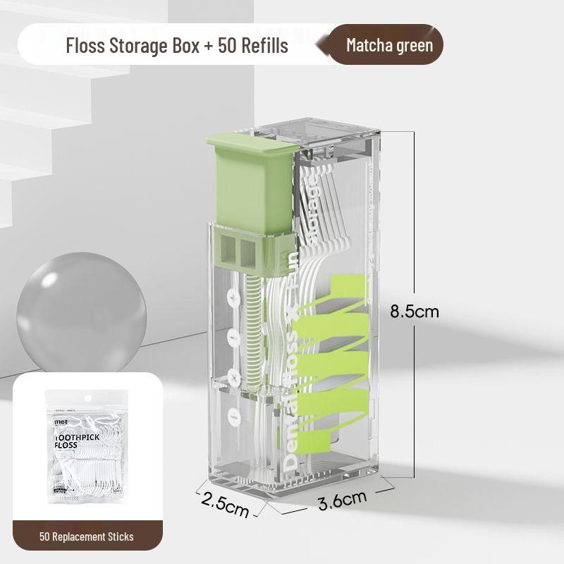 

Portable Press-Type Pop-Up Floss & Toothpick Box - High-End Disposable Storage