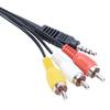 1.2M 3.5mm Jack Plug Male To 3 RCA Adapter  3.5 To RCA Male Audio Video AV Cable Wire Cord