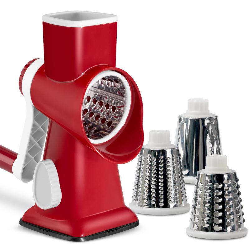 3-in-1 Rotary Cheese Grater - Multifunctional Manual Veg Slicer & Nut Grinder, A Must for Your Kitchen!