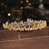 Trendy Glod Color Flower Zircon Rhinestone Crown Bridal Hair Accessories Wedding Headpiece Hair Ornaments Bride Crown Tiara