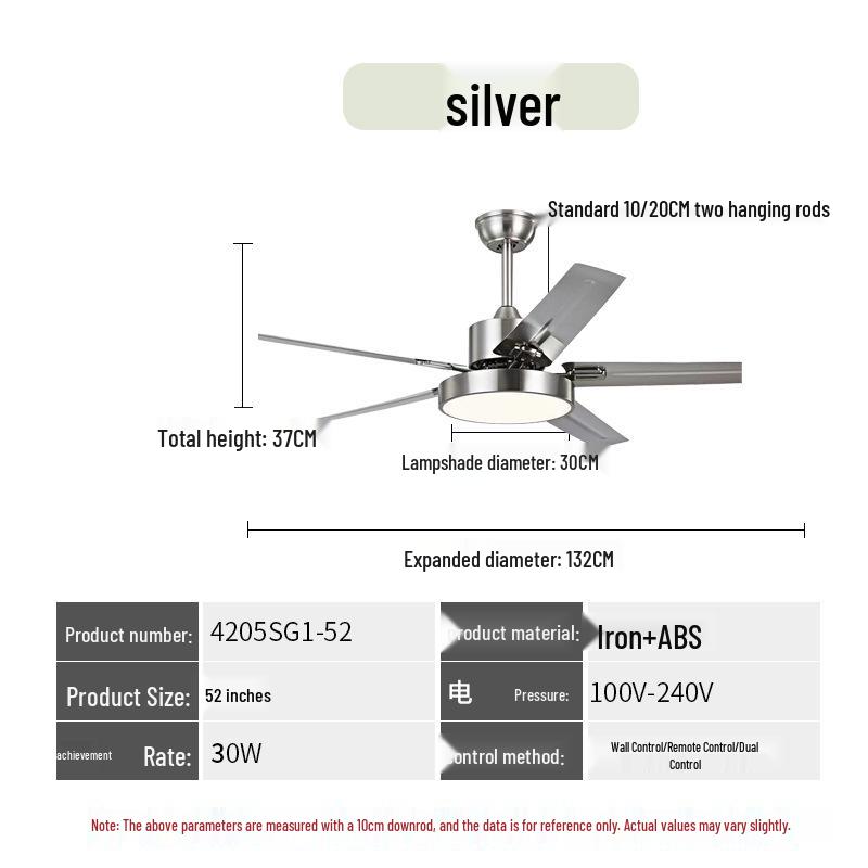 Remote-Control Ceiling Fan Light with Variable Frequency Wooden Blades for Living, Dining, and Bedroom