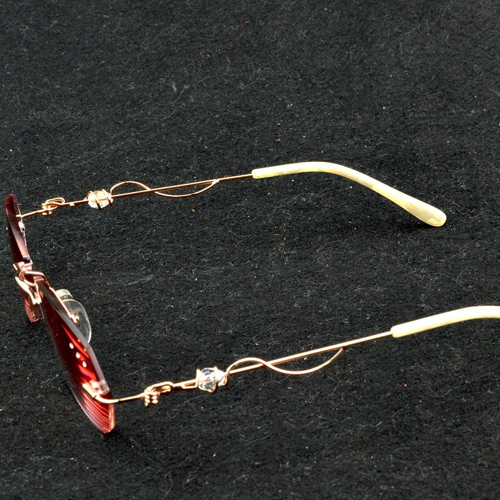 Fashionable Pink Rimless Presbyopia Glasses Sleek Design with Comfort Fit, Ideal for Ladies, +0.75 to +4