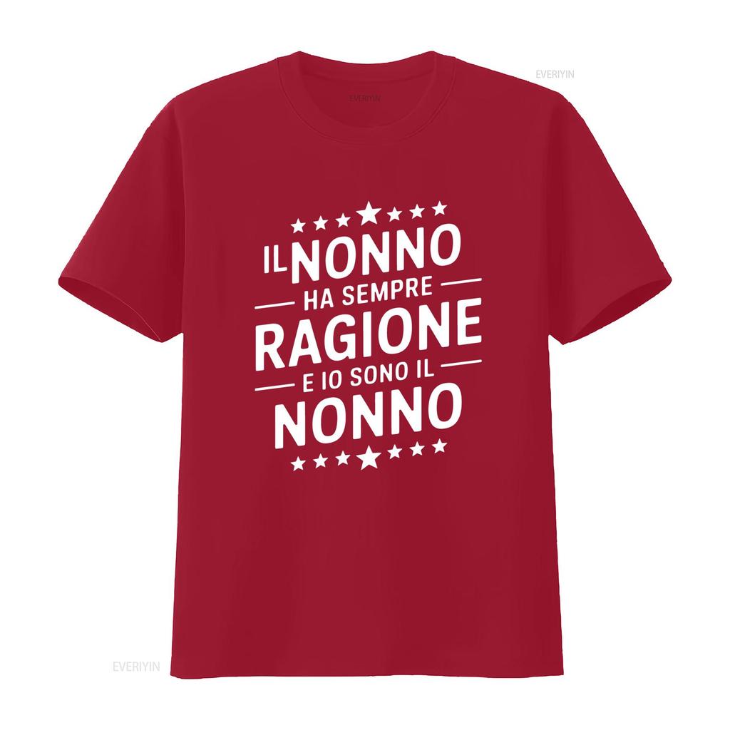 Funny Italian Nonno Grandpa Slogan Print Casual T Shirt Vintage Stretched Slightly Fashion Stylish Homme