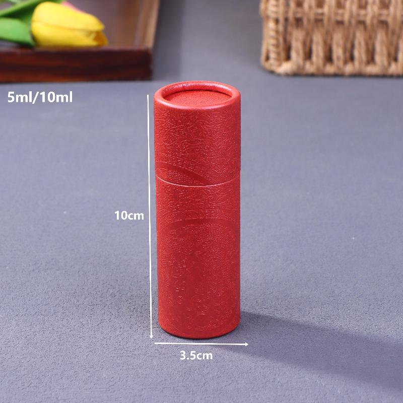 

1 шт. Паперова туба з крейдованого паперу, коробка, паперова подарункова упаковка, круглий циліндр, упаковка для пляшки з олією, картонна туба для ефірної олії, парфумів 10 червоний