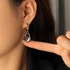 Meishiduo Heart Pendant Korean-Japanese Style Gold Hoop Earrings - Colorfast Titanium Steel