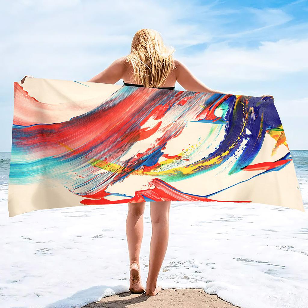 Tuschemalerei Druckserie Meeresurlaub Strandtuch Schwimmbad Badetuch Mikrofaser Sporttuch