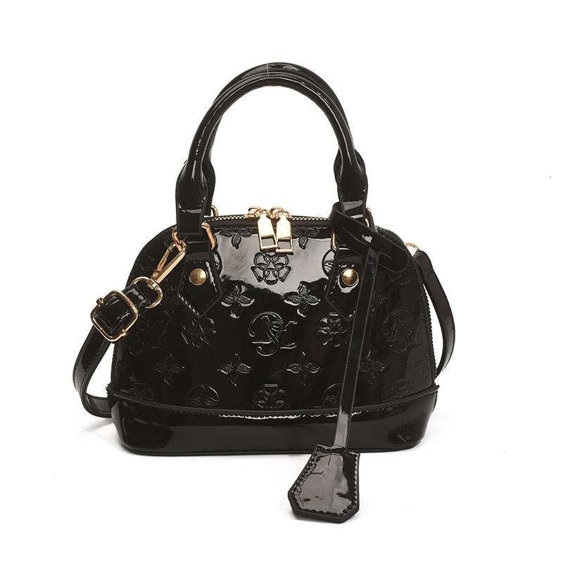 Fashion Messenger Shoulder Bag Women's Bag Indentation Simple Patent Leather Handbag Personalized Versatile Shell Bag Handbag