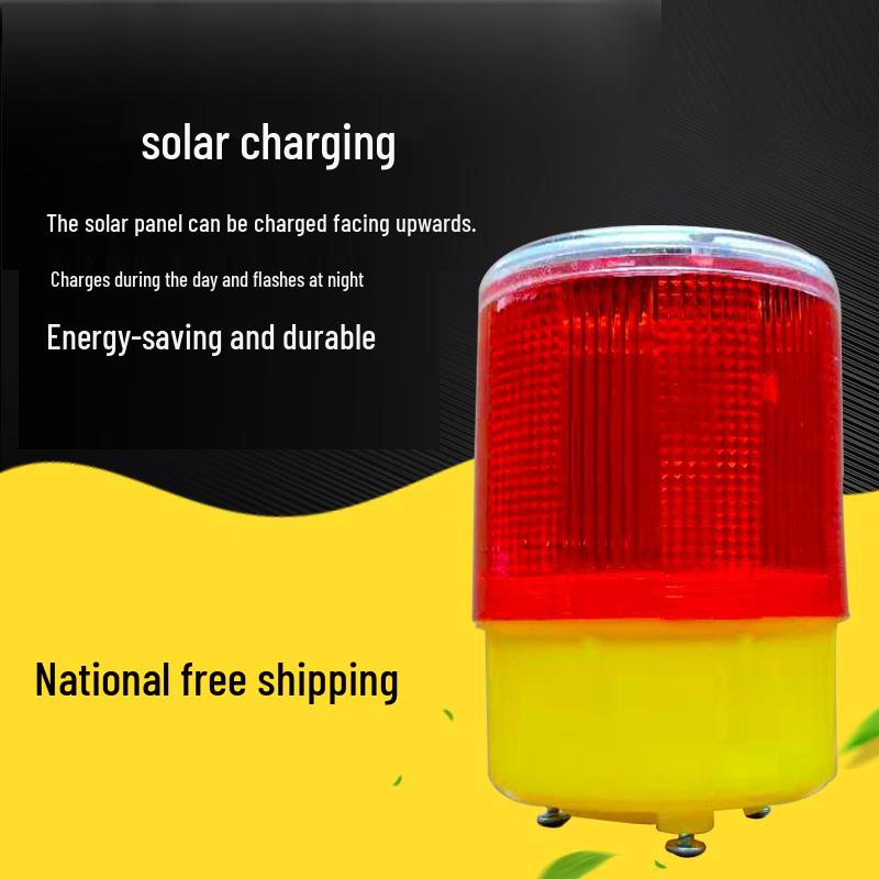 Solar LED Traffic Safety Flashing Signal Light for Construction & Nighttime Warning