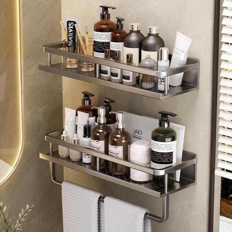 JINGRUIXIANG Wall-Mounted Stainless Steel Bathroom Shelf