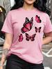 New Butterfly Print T-Shirt Women Printed European Style Short Sleeve Round Neck Tops Oversized T Shirt Summer Women Clothing