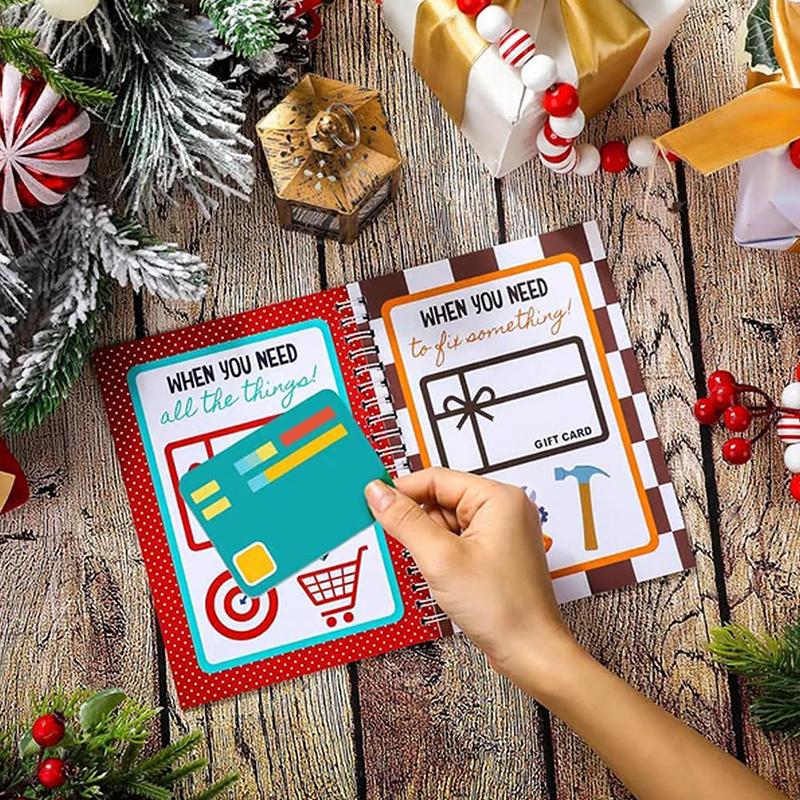 Merry Christmas Gift Card Book, Color Spiral-Bound Merry Christmas Card Book, Christma Gift Cards Books Holder