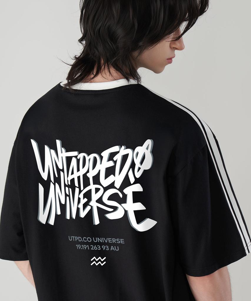 UNTAPPED STUDIO Universe Overlap Oversized Track Short Sleeve Color Block T-Shirt 3 Colors