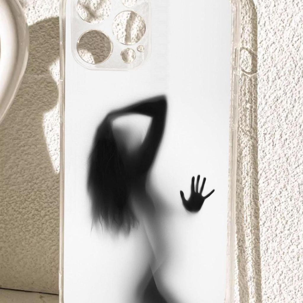 Shadow Woman Transparent, Drop-Proof Case for iPhone 14 & 15-17 Pro Max