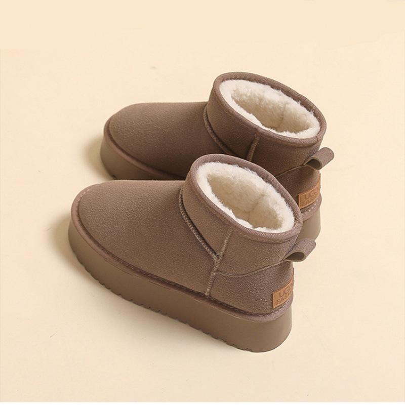 Snow boots women's height increase warm boots within 2025 classic platform cotton shoes women's versatile velvet thickened short boots women