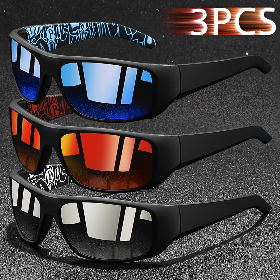 3 Stück Mode Vintage Angeln Radfahren Sport Sonnenbrille Männer Frauen Laufen Bergsteigen Sport Mann Sonnenbrille UV400 Brillen