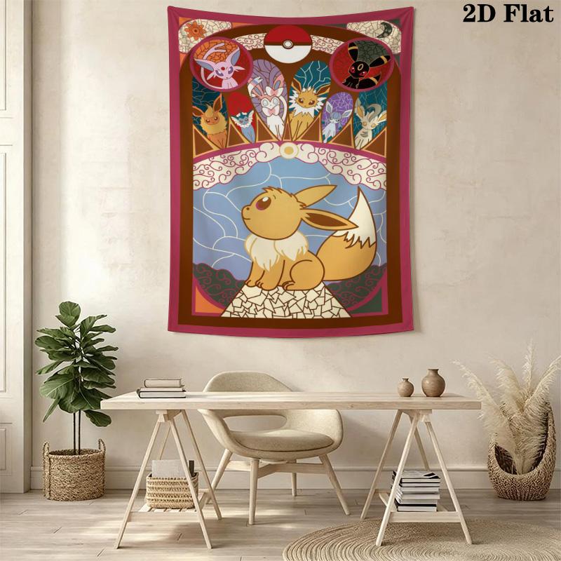 Eevee Evolution Tapestry Wall Tapestry Background Cloth Wallmounted Background Cloth Soft Atmospheric Background Cloth