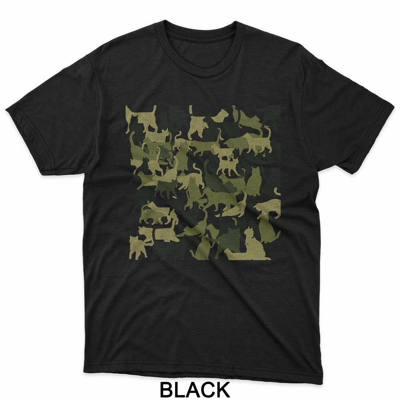 Funny Cat Camouflage Cat Lover Owner Kitty Kitten Cat Camo T-Shirt XL