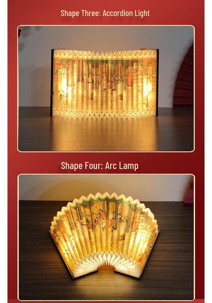 LED Fan Shaped Book Light: Creative Folding Desk Lamp & Night Light Gift