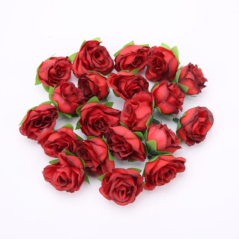 10/20/50Pcs Rose Artificial Flowers Head 3CM Fake Flower for Wedding Decoration Party Christmas Home Decor Craft Gifts Accessory