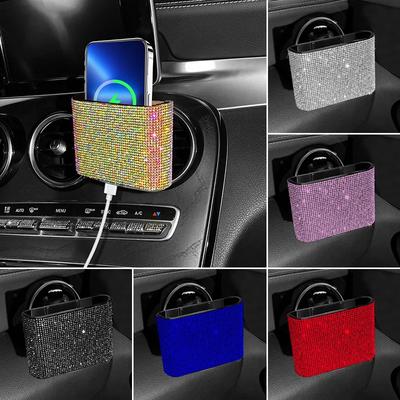 Pudełko do przechowywania Diamond Crystal do uchwytu na telefon komórkowy Organizer do wnętrza samochodu Akcesoria samochodowe