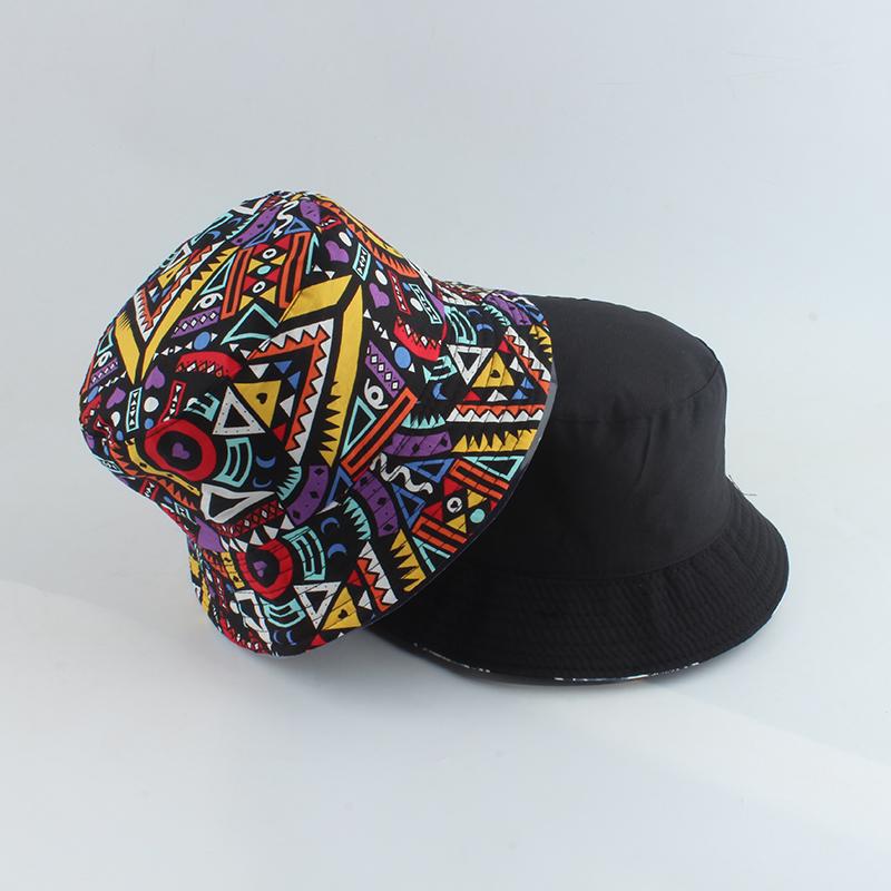 Herren Damen Fischerhut Vintage Print Eimerhut Wende Bob Hut Damen Retro Hip Hop Kappe Gorros