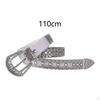 Rhinestone Waist Belt for Women Western Cowgirl Thin Metal Tooth Buckle PU Leather