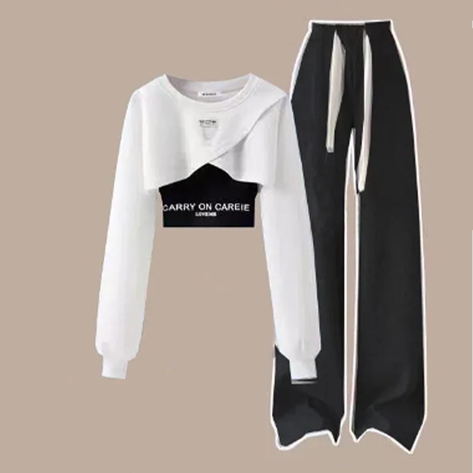 

Спортивный комплект для отдыха, женские модные короткие подтяжки, толстовка с капюшоном, леггинсы, комплект из трех предметов