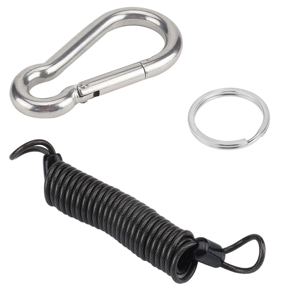 

M8*80mm Safety Buckle Trailer Spring Breakaway Safety Rope RV Trailer Connector чёрный