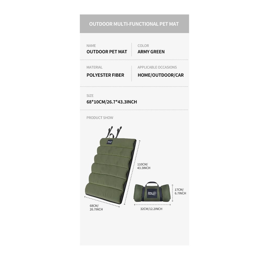Pet Outdoor Mat, Dog Bed Mat, Car Portable Waterproof and Dirt Proof, Foldable Mat for Cats and Dogs Going Out, Universal for All Seasons