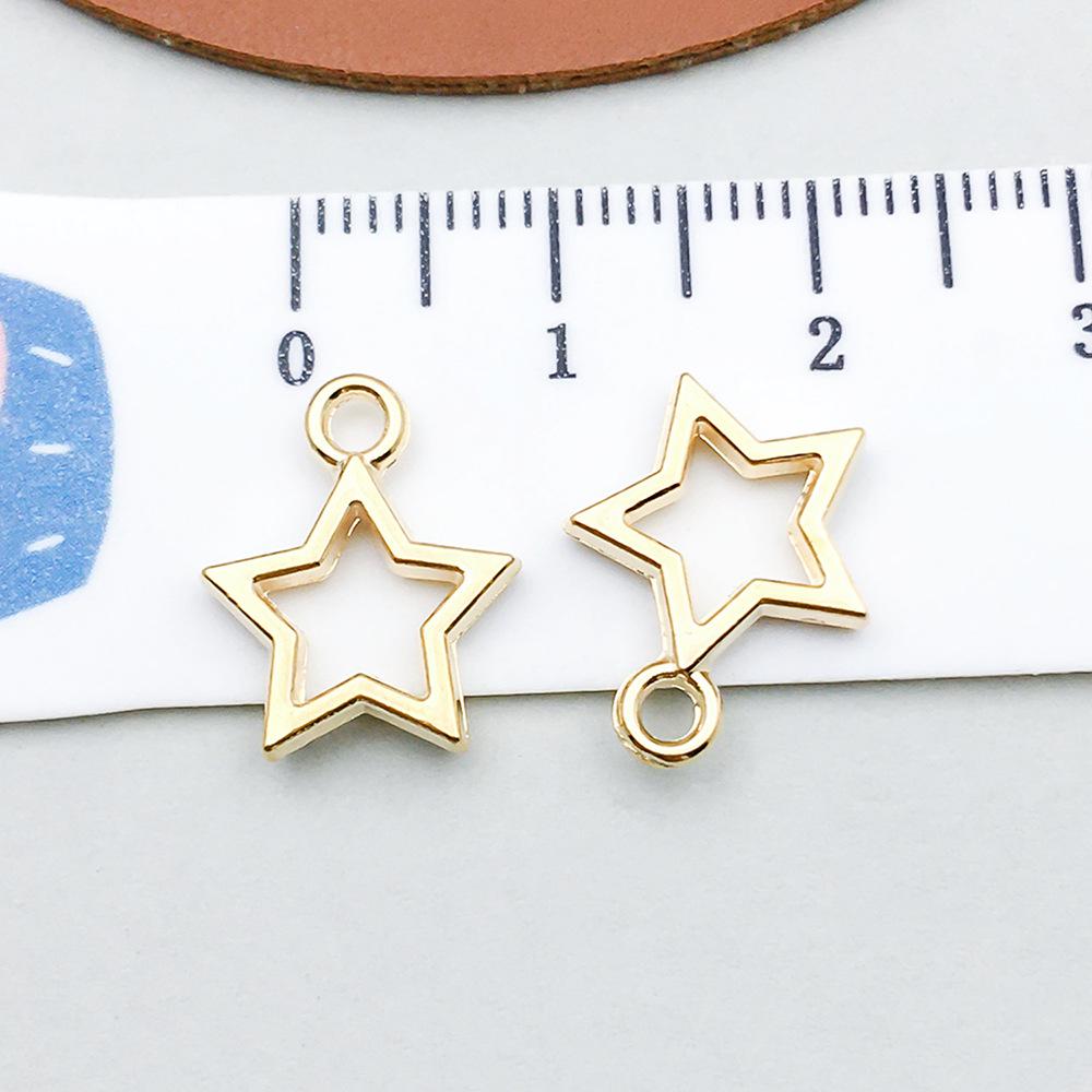 100-Piece Five-Color Alloy Sun, Moon, and Star Pendant Charms for DIY Jewelry