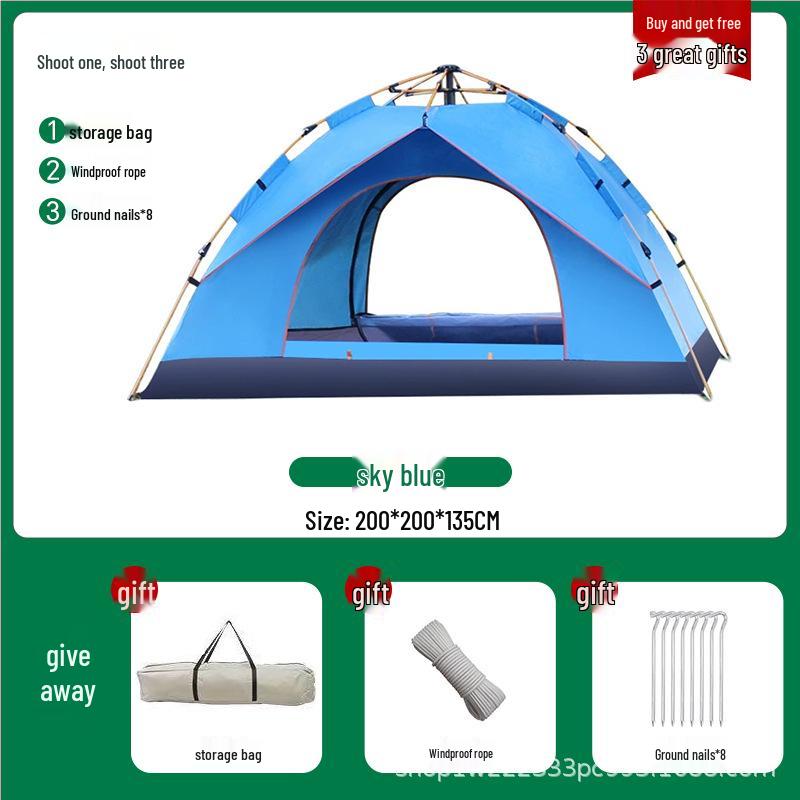 Tenda da campeggio automatica pop-up impermeabile: Attrezzatura Pieghevole Portatile per Uso Esterno/Interno