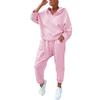 Women's Casual Hoodie and Jogger Set, Loose Fit Sportswear, Multiple Color Options