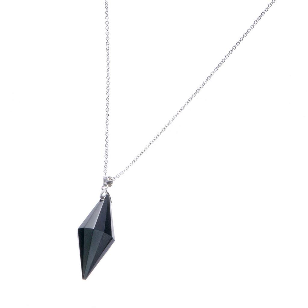 Natural Obsidian Point Pendant Necklace Pendulum for Dowsing 530 [Seki-Kira]