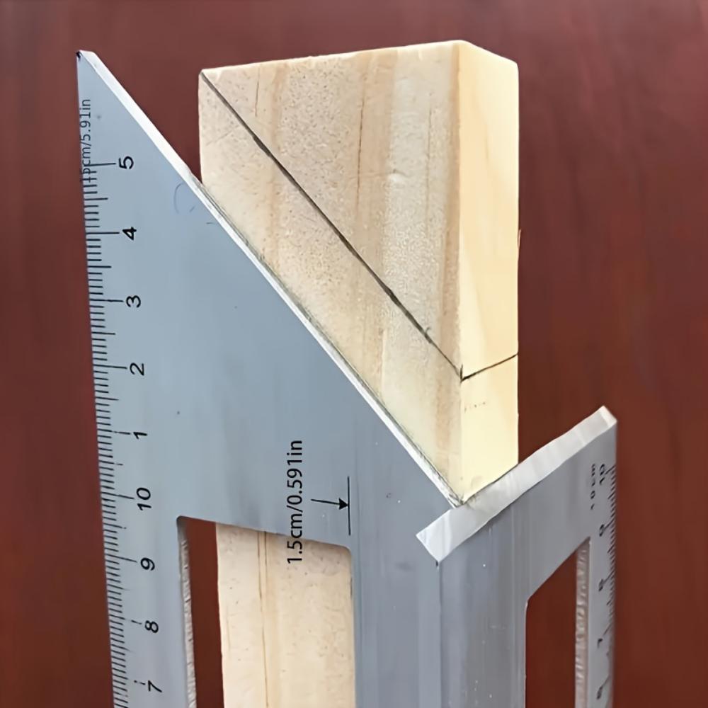 Precision Aluminum Square Ruler, Angle Ruler, Multi-Angle Measuring Tool - 45 °/90 ° Woodworking Ruler - High Precision Measuring Instrument