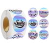 500Pcs Sparkly Funning Smile Face Laser Stickers Roll Party Favors Art Decals DIY Crafts &Journals & Planners Stationery Labels