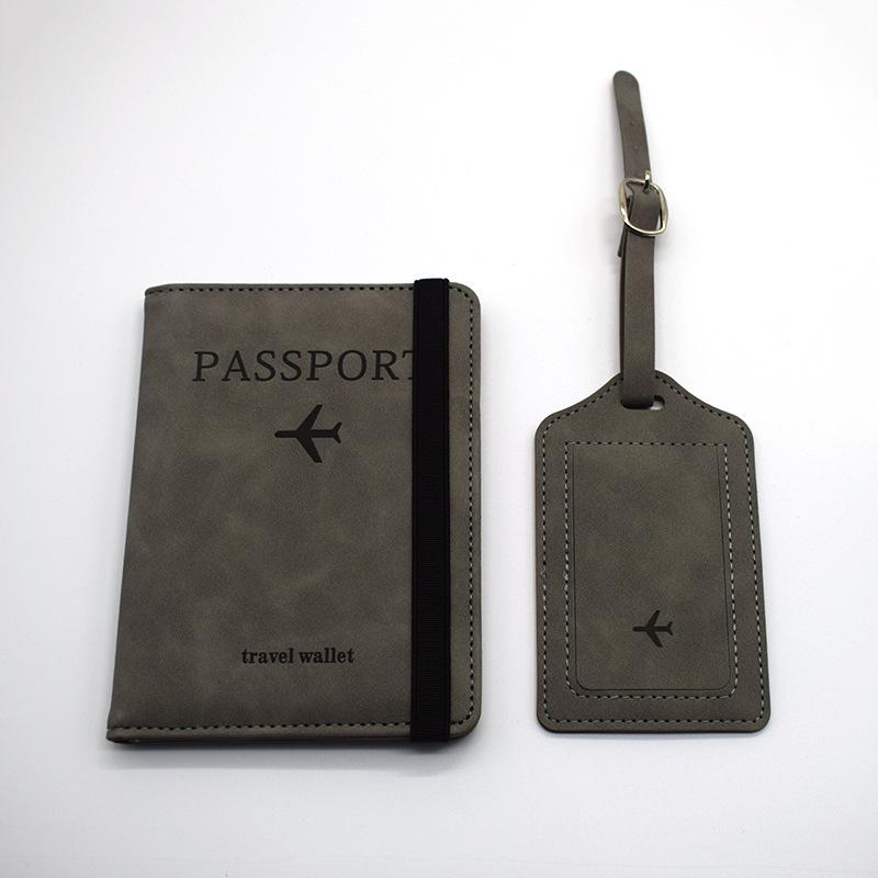 Multicolor PU Leather Passport Cover & Luggage Tag Set