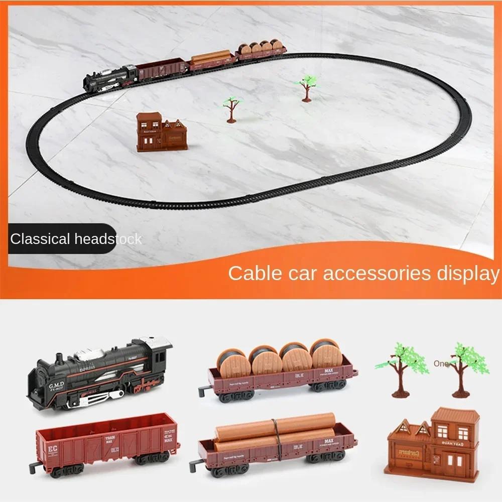 Simulation Electric Train Model with Track Railway Toys Battery Operated Classical High-speed Rail train toys for children