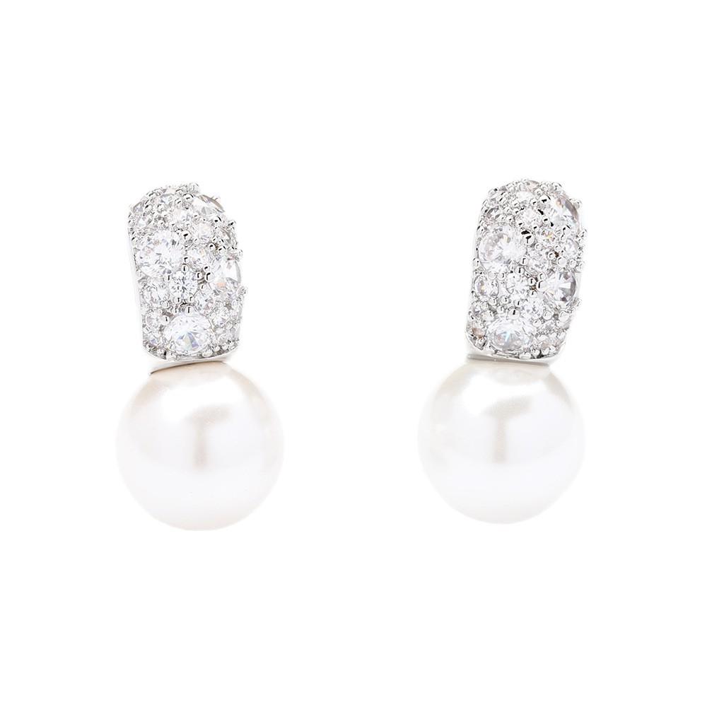 Neue Temperament Silberplattierte Steinbesetzte Perlenohrringe Einfach Vielseitig Ohrlochlose Ohrringe Ohrringe Damen Accessoires