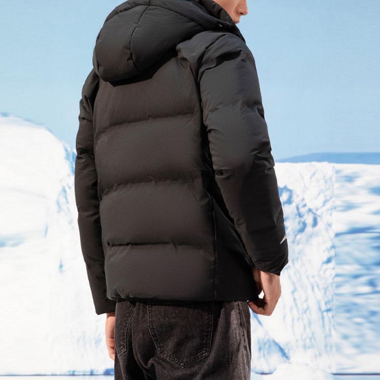 Anta Flame Technology Short Warm Hooded Down Jacket Men Outerwear Black 952147911-3